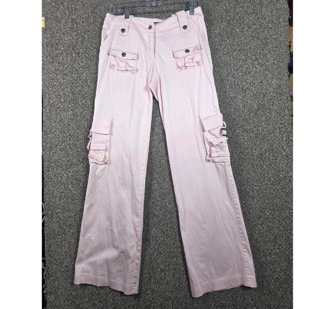 Light Pink Wide-Leg Cargo Pants